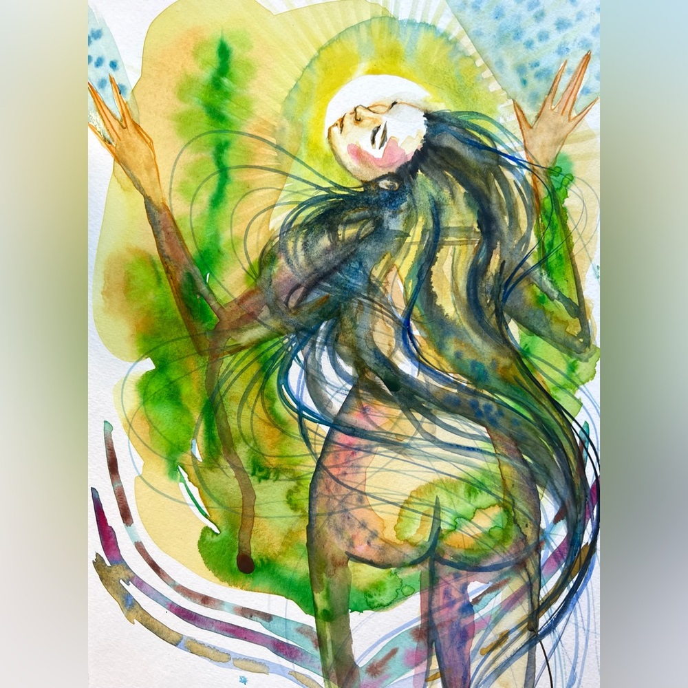 Original watercolor painting: I Am Enough 9x12